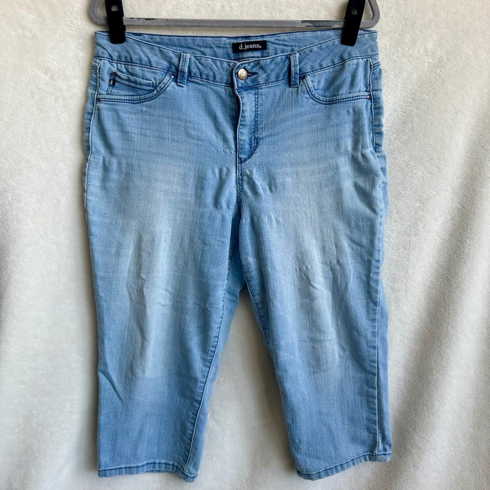 d.jeans Light Wash‎ Capri Cropped Short Stretch Skinny Jeans Flattering 14